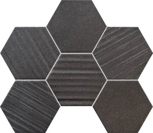 Tubądzin Horizon hex black 28,9x22,1 Gat.1 Mozaika ścienna