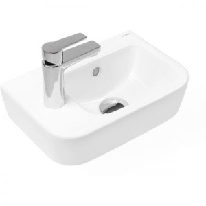 Oltens Vernal umywalka 37x24,5 cm wisząca lewa z powłoką SmartClean biała 41504000
