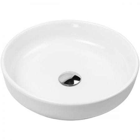 Oltens Fossa umywalka 40 cm nablatowa okrągła z powłoką SmartClean biała 40802000