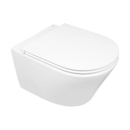 Zestaw Oltens Jog miska WC wisząca PureRim z powłoką SmartClean z deską wolnoopadającą Slim 42505000