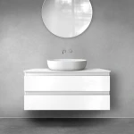 Oltens Vernal szafka 100 cm podumywalkowa wisząca biały połysk 60004000