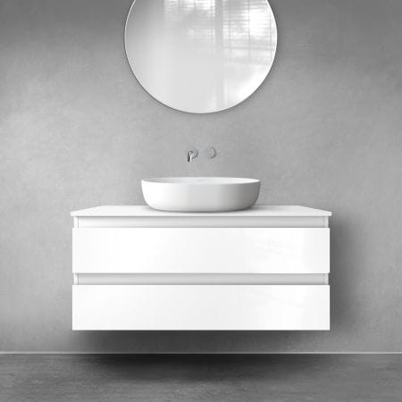 Oltens Vernal szafka 100 cm podumywalkowa wisząca biały połysk 60004000