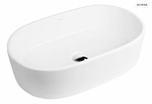 Oltens Lom umywalka 55x34 cm nablatowa owalna biała 40311000