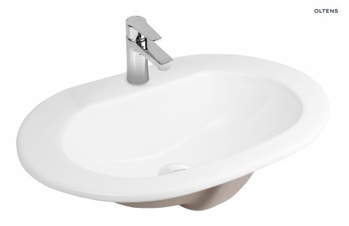 Oltens Asta umywalka 55x42 cm wpuszczana w blat owalna biała 41202000