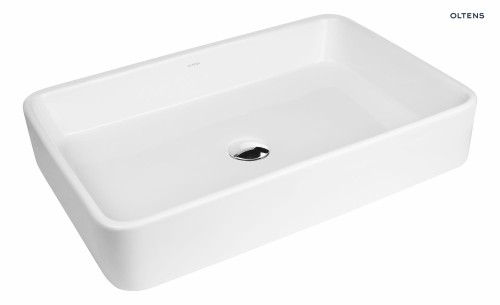 Oltens Lustra umywalka 60,5x35 cm nablatowa prostokątna z powłoką SmartClean biała 40806000