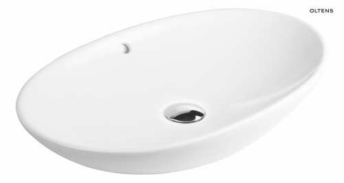 Oltens Sogne umywalka 63x42 cm nablatowa owalna z powłoką SmartClean biała 40810000
