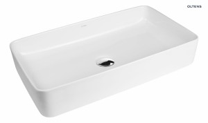 Oltens Solberg umywalka 62x41,5 cm nablatowa prostokątna z powłoką SmartClean biała 40818000