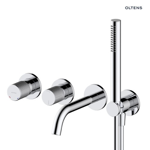 Oltens Hamnes bateria wannowo-prysznicowa podtynkowa 4-otworowa kompletna chrom 34107100