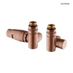 Oltens Varmare Ventil zestaw termostatyczny grzejnikowy z trójnikiem prawy miedź szczotkowana 55914610