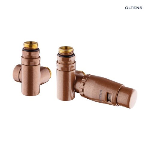 Oltens Varmare Ventil zestaw termostatyczny grzejnikowy z trójnikiem lewy miedź szczotkowana 55913610