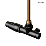 Oltens Varmare Ventil zestaw termostatyczny grzejnikowy jednootworowy lewy czarny mat 55905300