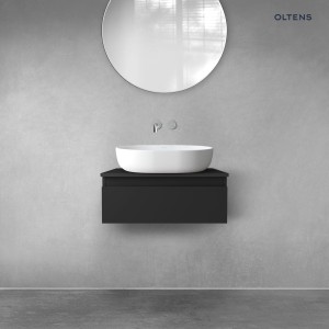 Oltens Vernal szafka 60 cm podumywalkowa wisząca z blatem czarny mat 68100300