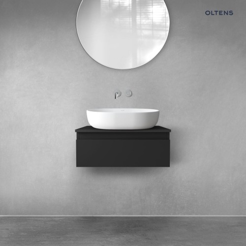 Oltens Vernal szafka 60 cm podumywalkowa wisząca z blatem czarny mat 68100300