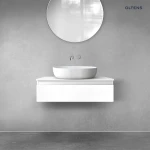 Oltens Vernal szafka 80 cm podumywalkowa wisząca z blatem biały połysk 68101000