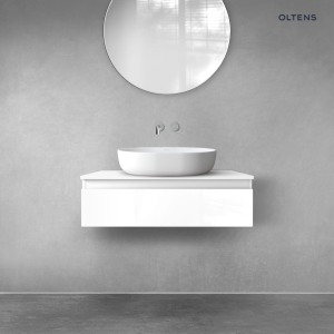 Oltens Vernal szafka 80 cm podumywalkowa wisząca z blatem biały połysk 68101000