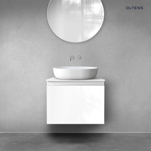 Oltens Vernal szafka 60 cm podumywalkowa wisząca z blatem biały połysk 68104000