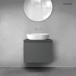 Oltens Vernal szafka 60 cm podumywalkowa wisząca z blatem grafit mat 68104400