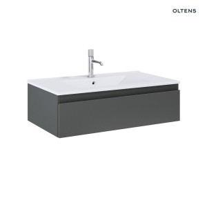Oltens Vernal umywalka z szafką 80 cm biały/grafit mat 68006400