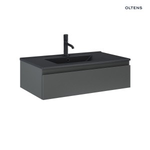 Oltens Vernal umywalka z szafką 80 cm czarny mat/grafit mat 68007400