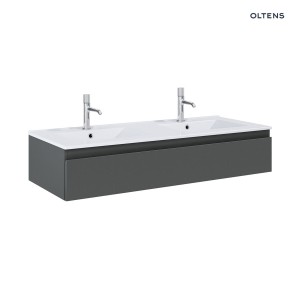 Oltens Vernal umywalka z szafką 120 cm biały połysk/grafit mat 68010400