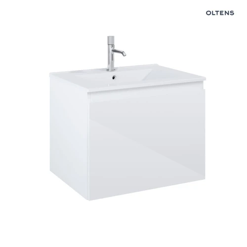 Oltens Vernal umywalka z szafką 60 cm biały połysk 68012000