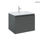Oltens Vernal umywalka z szafką 60 cm biały/grafit mat 68012400