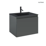 Oltens Vernal umywalka z szafką 60 cm czarny mat/grafit mat 68013400