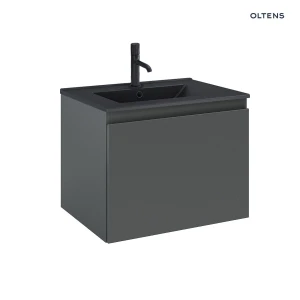 Oltens Vernal umywalka z szafką 60 cm czarny mat/grafit mat 68013400
