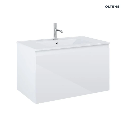 Oltens Vernal umywalka z szafką 80 cm biały połysk 68014000