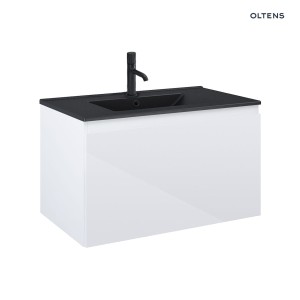 Oltens Vernal umywalka z szafką 80 cm czarny mat/biały połysk 68015000