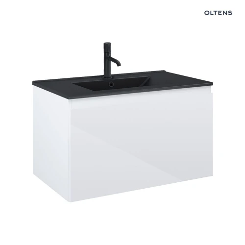 Oltens Vernal umywalka z szafką 80 cm czarny mat/biały połysk 68015000