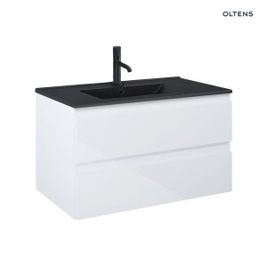 Oltens Vernal umywalka z szafką 80 cm czarny mat/biały połysk 68037000