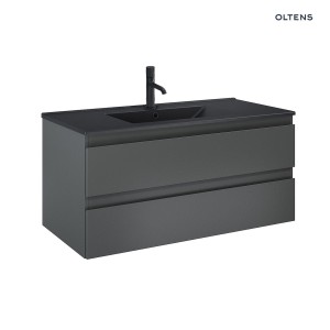Oltens Vernal umywalka z szafką 100 cm czarny mat/grafit mat 68038400
