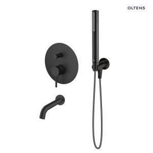 Zestaw Oltens Molle zestaw wannowo-prysznicowy podtynkowy czarny mat 36602300