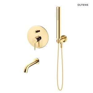 Zestaw Oltens Molle zestaw wannowo-prysznicowy podtynkowy złoty połysk 36602800