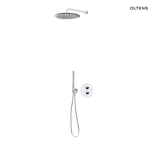 Zestaw Oltens Katla bateria podtynkowa termostatyczna z deszczownicą 30 cm Sondera i kompletem prysznicowym Ume chrom 36608100
