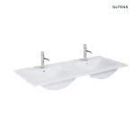 Oltens Vernal umywalka 120x46 cm meblowa prostokątna podwójna biały połysk 41209000
