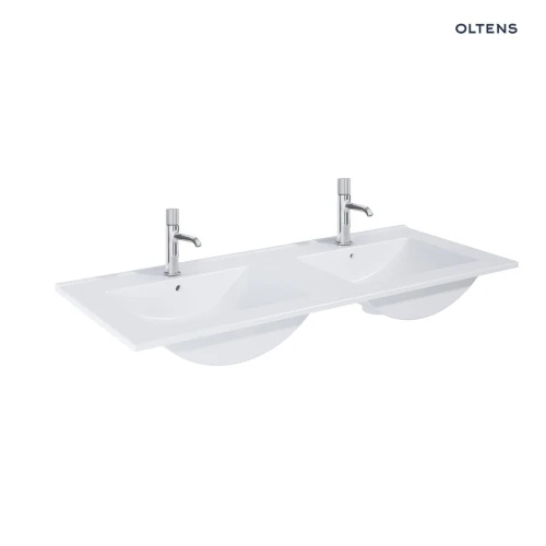Oltens Vernal umywalka 120x46 cm meblowa prostokątna podwójna biały połysk 41209000