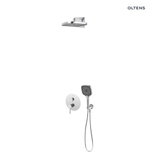 Oltens Rann zestaw bateria wannowo-prysznicowa podtynkowa z deszczownicą Vann (S) i słuchawką 3 funkcyjną Havis EasyClick (S) chrom 36072100