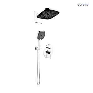 Oltens Molle zestaw bateria wannowo-prysznicowa podtynkowa z deszczownicą Vann (S) i słuchawką 3 funkcyjną Havis EasyClick (S) chrom 36022100