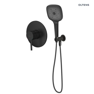 Oltens Molle zestaw bateria prysznicowa podtynkowa ze słuchawką 3 funkcyjną Havis EasyClick (S) czarny mat 36031300