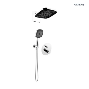 Oltens Hamnes zestaw bateria wannowo-prysznicowa podtynkowa z deszczownicą Vann (S) i słuchawką 3 funkcyjną Havis EasyClick (S) chrom 36025100
