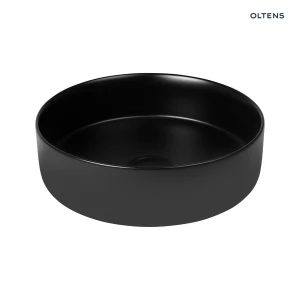 Oltens Lagde umywalka 35,5 cm nablatowa okrągła czarny mat 40304300