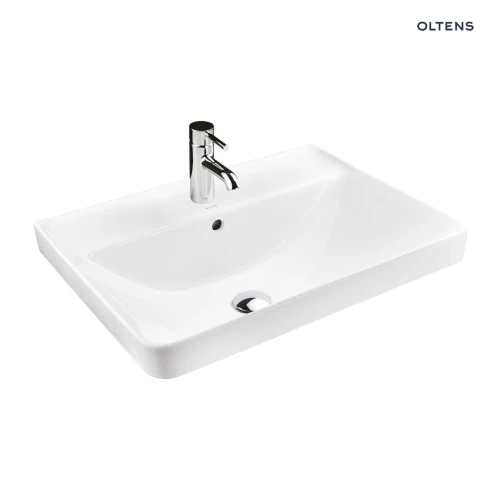 Oltens Kolma umywalka 61x47,5 cm wpuszczana prostokątna z powłoką SmartClean biała 41708000