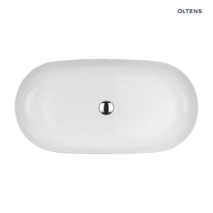 Oltens Hamnes Thin umywalka 80x40 cm nablatowa owalna biała 40321000