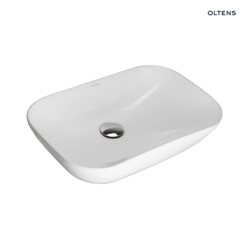 Oltens Solvig umywalka 51x34 cm nablatowa owalna z powłoką SmartClean biała 40822000