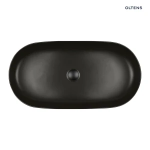 Oltens Hamnes Thin umywalka 80x40 cm nablatowa owalna czarny mat 40321300