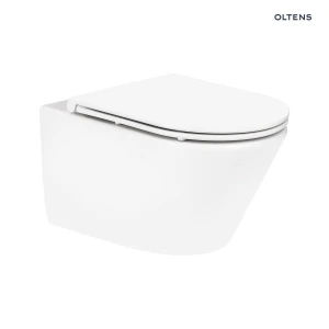 Oltens Jog miska WC wisząca PureRim z deską wolnoopadającą Ovan Slim biały połysk 42036000