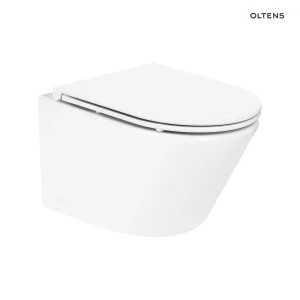 Oltens Jog Kort miska WC wisząca PureRim z deską wolnoopadającą biały połysk 42029000