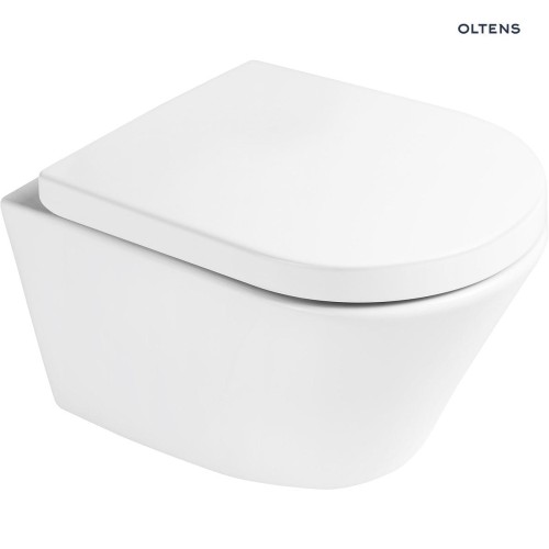 Oltens Jog Stille miska WC wisząca PureRim SmartClean z deską wolnoopadającą biały połysk 42531000